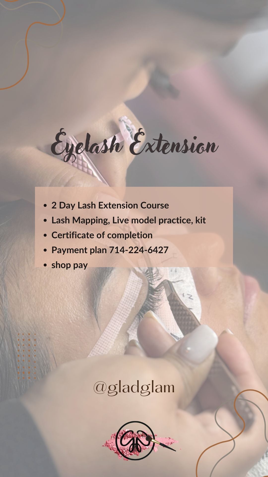 (Deposit) 2 Day Lash Extension Course Non- Refundable deposit